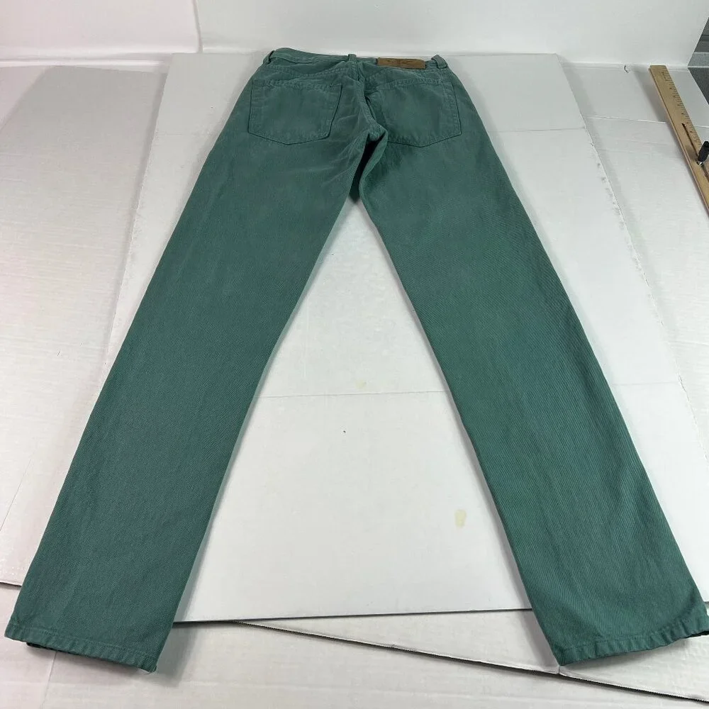 VTG Calvin Klein Jean's Juniors 26x31* Straight Green Faded Denim USA Made Tag 3